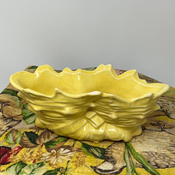 McCoy Pottery double Cornucopia planter with bow detail, Vintage - Picture 10 of 13